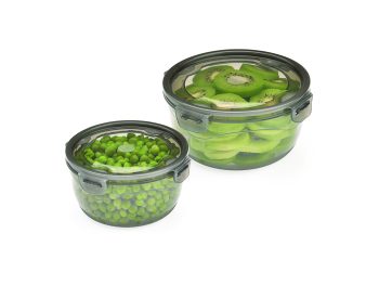 M-1586 - LOCK&FIT TRANSPARENT SMOKED COLOUR BOX 2 PCS SET ( 0,65 L + 1,1 L )