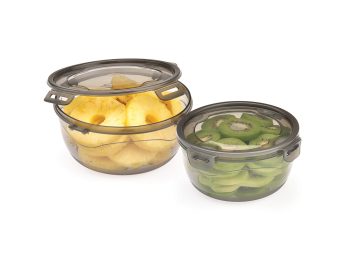M-1587 - LOCK&FIT TRANSPARENT SMOKED COLOUR BOX 2 PCS SET (1,1 L + 1,9 L )